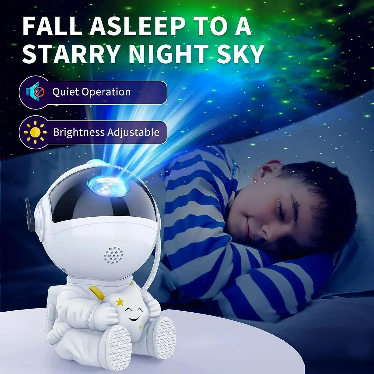 Transform Your Space with the Galaxy Star Projector Night Light - Astronaut LED Lamp for Kids' Bedrooms and Home Decor